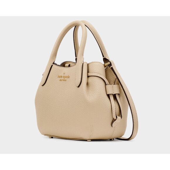 New Kate Spade Dumpling Mini Satchel Pebble Leather Light Sand - Picture 2 of 5